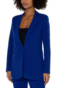 Jackets: Liverpool Button Front Boyfriend Blazer - Royal Violet