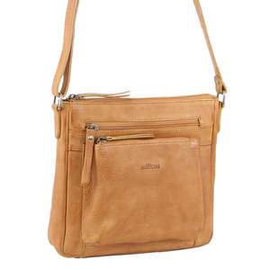 Milleni: Milleni Nappa Leather Handbag - Caramel