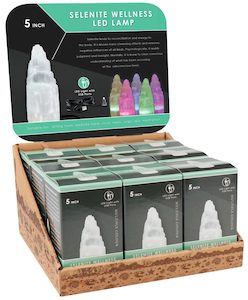 Selenite Wellness Lamp LED Colour Changing - 5 Inch