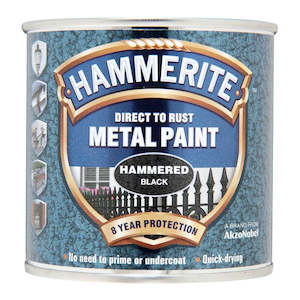 Hammerite Direct to Rust Metal Paint Hammered Black 250ml
