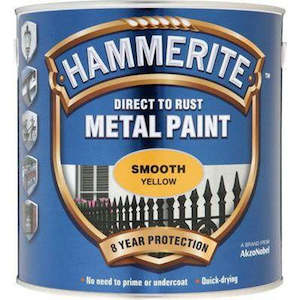 Hammerite Direct to Rust Metal Paint Smooth Yellow 250ml