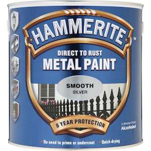 Hammerite Direct to Rust Metal Paint Smooth Silver 250ml