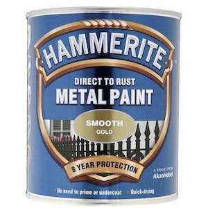Hammerite Direct to Rust Metal Paint Smooth Gold 250ml