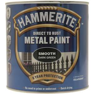 Hammerite Direct to Rust Metal Paint Smooth Dark Green 250ml