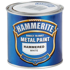 Hammerite Direct to Rust Metal Paint Hammered White 250ml