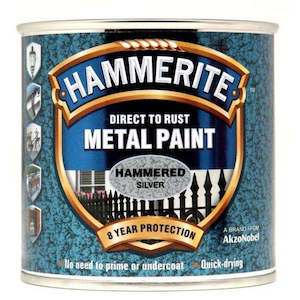 Hammerite Direct to Rust Metal Paint Hammered Silver 250ml