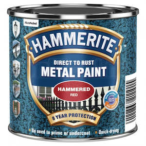 Hammerite Direct to Rust Metal Paint Hammered Red 250ml