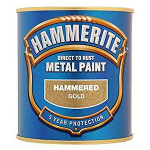 Hammerite Direct to Rust Metal Paint Hammered Gold 250ml
