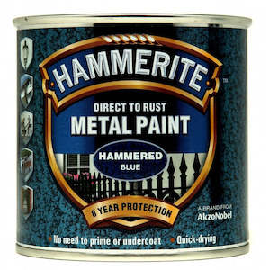 Hammerite Direct to Rust Metal Paint Hammered Blue 250ml