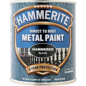 Hammerite Direct to Rust Metal Paint Hammered Black 750ml
