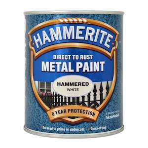 Hammerite Direct to Rust Metal Paint Hammered White 750ml