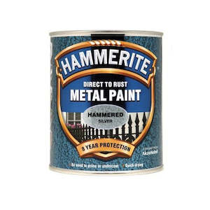 Hammerite Direct to Rust Metal Paint Hammered Silver 750ml