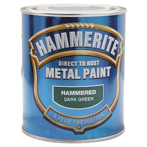 Hammerite Direct to Rust Metal Paint Hammered Dark Green 750ml