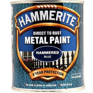 Hammerite Direct to Rust Metal Paint Hammered Blue 750ml