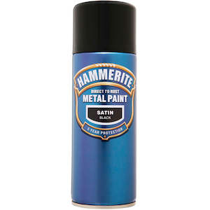 Hammerite Direct to Rust Metal Paint Satin Black 400ml Aerosol Spray Paint