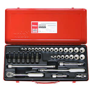 Koken 3/8" Dr Socket Set - 36pc 5/16"-7/8", 8-22mm, 3-12mm Hex