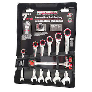 Powerbuilt 7pc Metric Reversible Gear Spanner Set