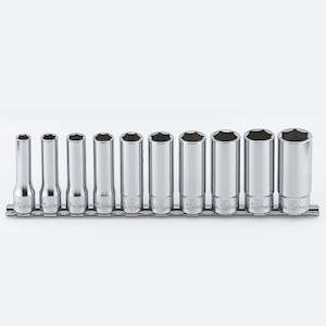 Koken RS4300A Deep Socket Set On Rail 6pt 10pc 1/2"Dr 3/8-15/16"