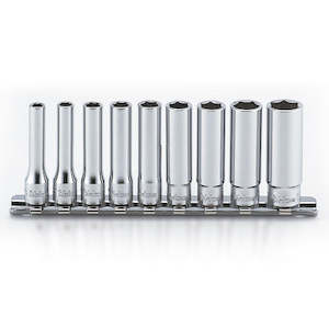 Deep Socket Sets: Koken RS2300A Deep Socket Set On Rail 6pt 9pc 1/4"Dr 3/16-1/2"