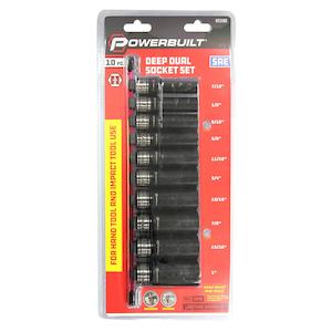 Deep Socket Sets: Powerbuilt 1/2” Dr 10pc Imperial Deep Dual Impact Socket Set