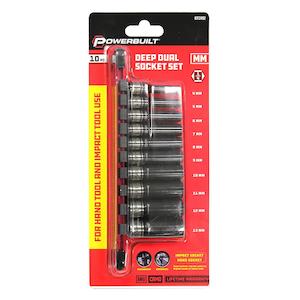 Deep Socket Sets: Powerbuilt 1/4” Dr 10pc Metric Deep Dual Impact Socket Set