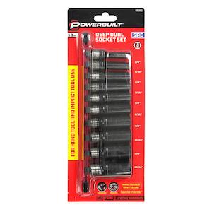 Deep Socket Sets: Powerbuilt 3/8” Dr 10pc Imperial Deep Dual Impact Socket Set