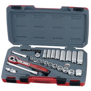 Deep Socket Sets: Teng 35Pc 3/8In Dr. Imperial Reg/Deep Socket Set | Socketry - 3/8 Inch Drive