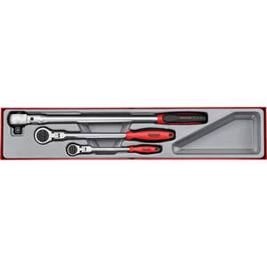 Sockets: Teng 3pc Long Arm Ratchet Flex Head Set TTX