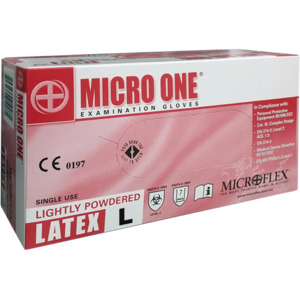 Safety: Microflex Micro One Powdered Latex Gloves Large (Box 100)