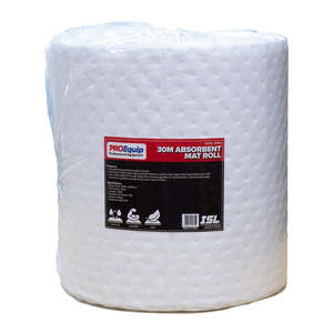 Proequip: ProEquip Absorbent Mat Roll 30M - 400x250x4mm - Oil (White)