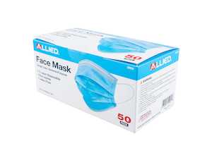 Accessories: Allied Face Masks 3 Layer Disposable      50-pce