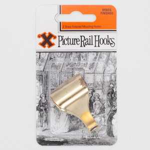 Accessories: Bayonet X Picture Rail Hooks - Blister Pack Brassed