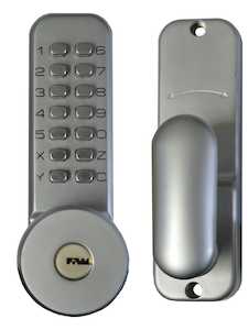 Clearance: Xcel Digital Entrance Lock with Key Overide Satin Chrome
