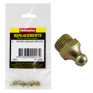 Champion M10 x 1.00mm Straight Grease Nipple 4pk