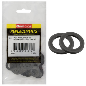 Products: Champion 1/2in x 7/8in x 1/32in Polypropylene Washer 50pk