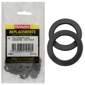 Products: Champion 3/8in x 3/4in x 1/32in Polypropylene Washer 50pk