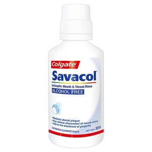 Products: Colgate Savacol Alcohol Free Antiseptic Mouth and Throat Rinse 