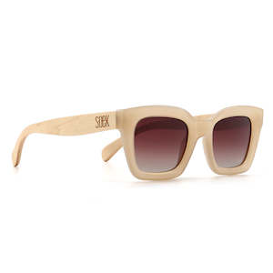 SOEK. | ZAHRA Nude l Brown Graduated Lens l White Maple