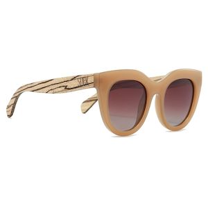 Sunglasses: SOEK. | MILLA CARAMEL l Caramel Frame l Graduated Brown Lens l White Maple Arms
