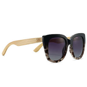 SOEK. | RIVIERA BLACK/IVORY TORTOISE | Black Graduated Lens with Bamboo Arms