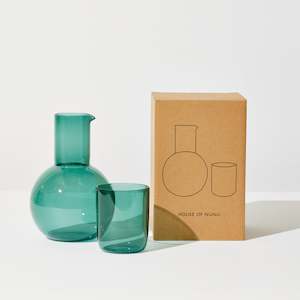 Home And Garden: Belly Carafe + Cup Set in Teal