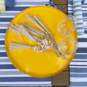 Home And Garden: Set of Two Trays | Yellow | Powder Coated Iron