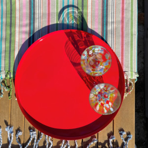 Home And Garden: Set of Two Trays | Red | Powder Coated Iron