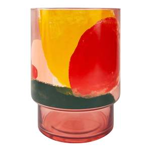 Glassware: Abstract Glass Vase | Pink | Large