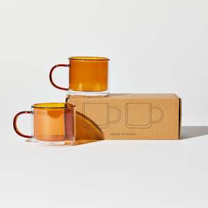 Glassware: Double Trouble Cups in Amber
