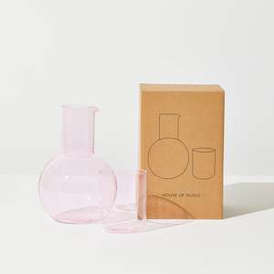 Glassware: Belly Carafe + Cup Set in Pink
