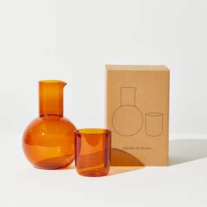 Belly Carafe + Cup Set in Amber