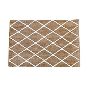 Door Floor Mat: Jute Mat | White Diamond