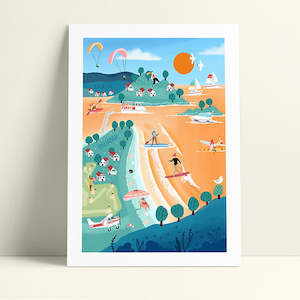 Prints Art: Pauanui & Tairua in pastel