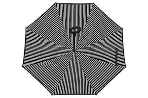 Umbrellas: Reverse Umbrella | Black & White Pinstripe